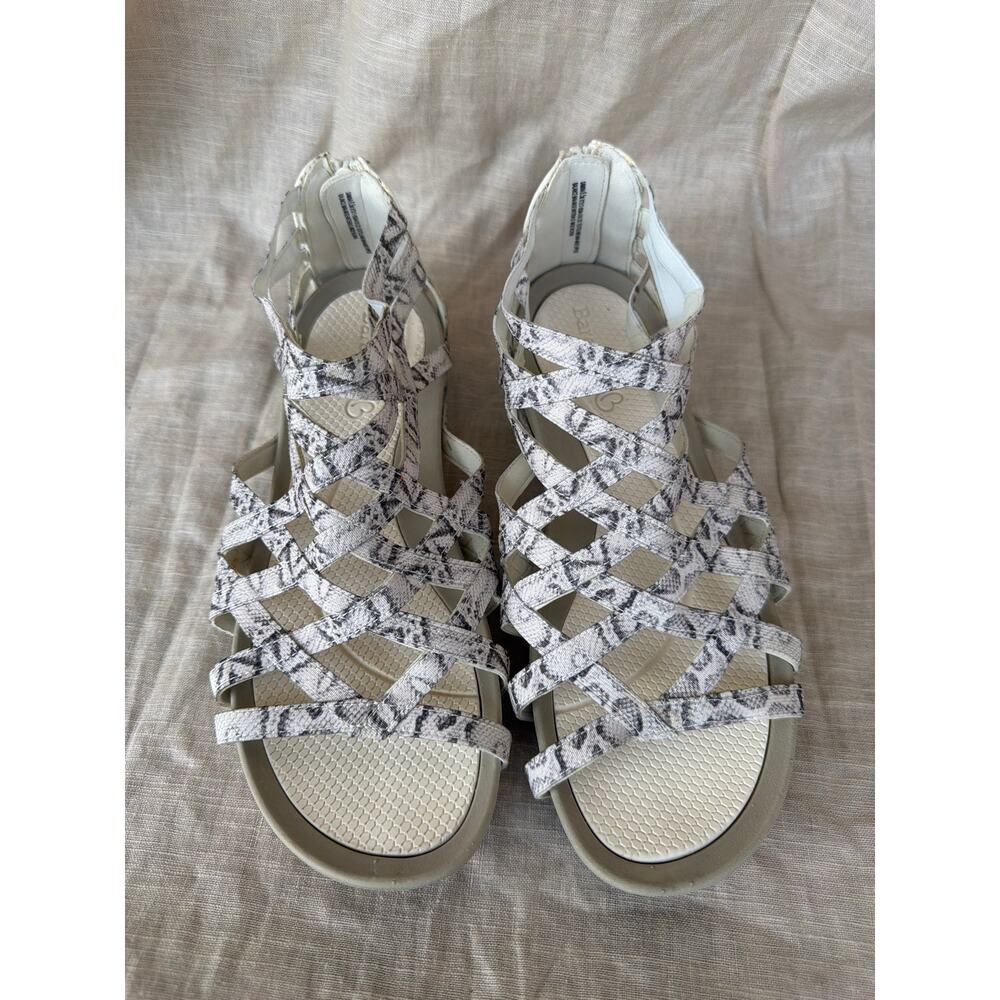 Baretraps Sandals 8.5M Samina Snake Print Strappy Cage Flat Comfort Shoes - Picture 2 of 8